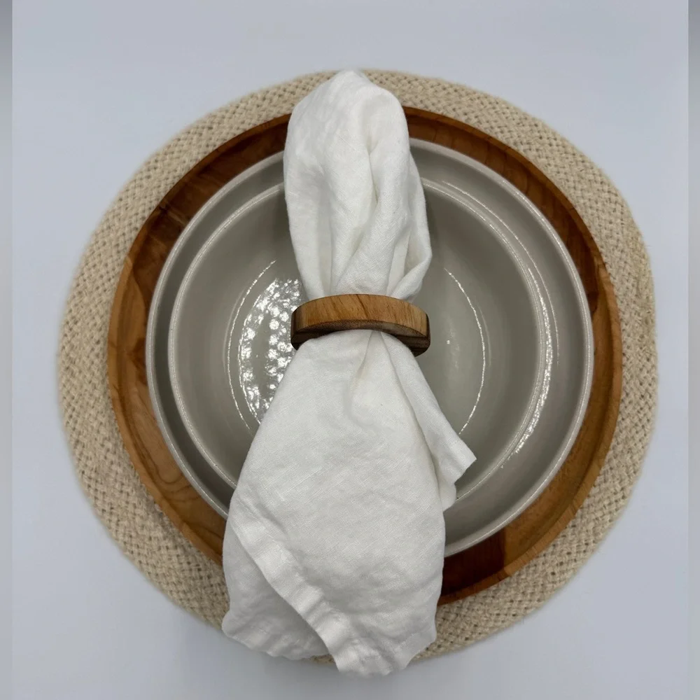 *Set of 4* West Elm Wood Slice Napkin Rings